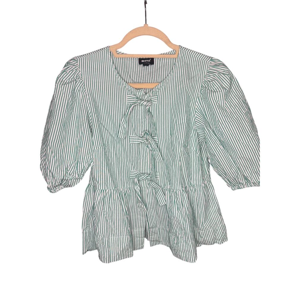 RD Style Anthropologie Tally Tie Blouse Size XS
